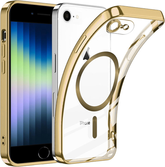 Etui do iPhone 7 Plus / 8 Plus, Electro MagSafe, złote + Szkło na ekran