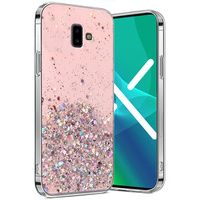 Etui do Samsung Galaxy J6 Plus, Glittery, różowe