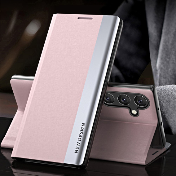 Etui z klapką do Samsung Galaxy A54 5G, Side Magnetic, różowe