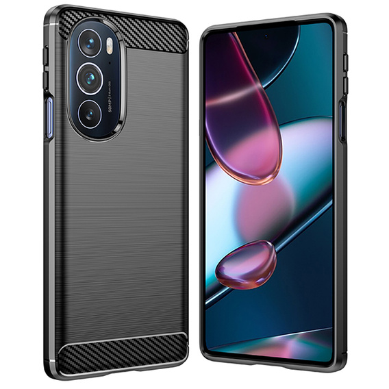 Etui do Motorola Edge 30 Pro, Karbon, czarne