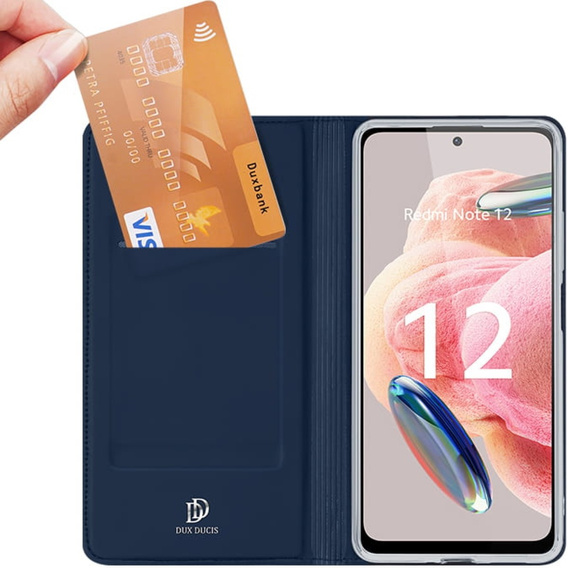 Etui z klapką Dux Ducis do Xiaomi Redmi Note 14 4G, Skin Pro, granatowe