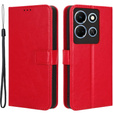 Etui z klapką do Infinix Note 30, Crazy Horse Wallet, czerwone