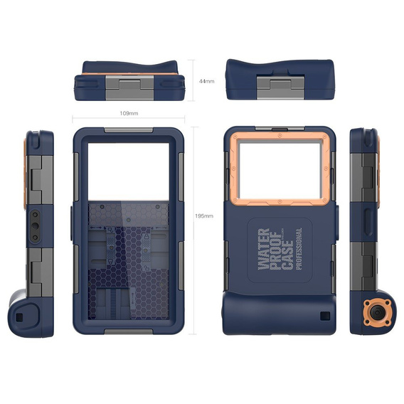 SHELLBOX I Uniwersalne Etui Wodoodporne na telefon, Dark Blue/Grey