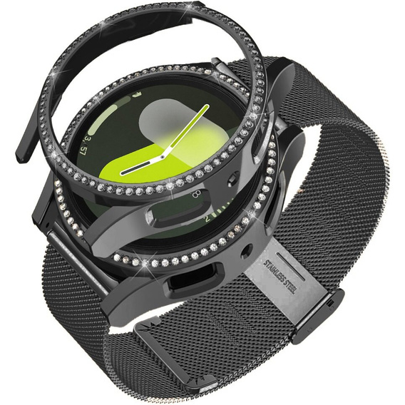 Pasek Bransoleta Milanese + Etui do Samsung Galaxy Watch 7 44mm, Czarna