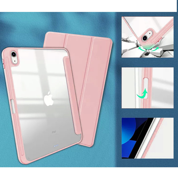 Etui do iPad 11" 2025 A16 (11 gen.) / iPad 10.9" 2022 (10 gen.), Smartcase Hybrid, z miejscem na rysik, różowe