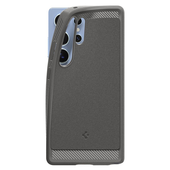 Etui Spigen do Samsung Galaxy S25 Ultra, Rugged Armor, szare + Szkło Hartowane 9H