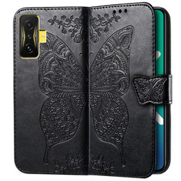 Etui z klapką do Xiaomi Poco F4 GT, Butterfly, czarne