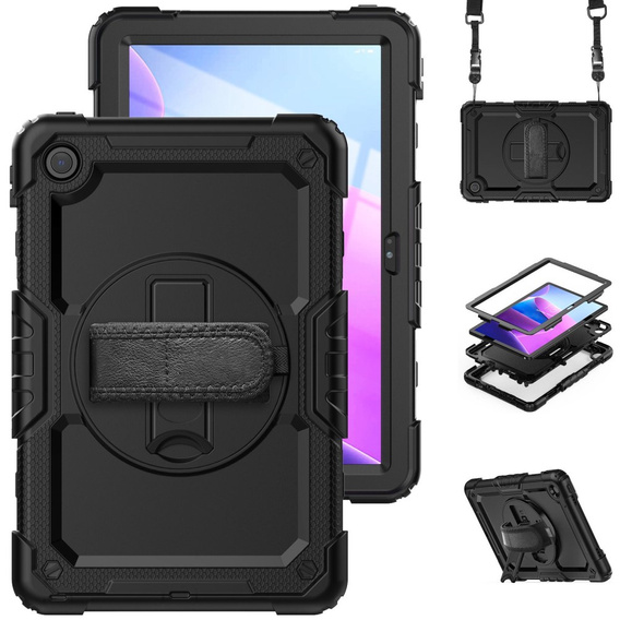 Etui do Lenovo Tab M10 Plus 10.6 Gen 3 TB-125F TB-128F, Pancerne Obrotowe 360, Czarne