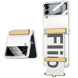 Etui GKK Letter Printed do Samsung Galaxy Z Flip3, Silver