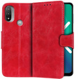 Skórzane Etui Wallet do Motorola Moto E20/E30/E40, Red