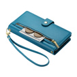Etui z klapką do iPhone 16, Wallet Zipper Pocket, niebieskie