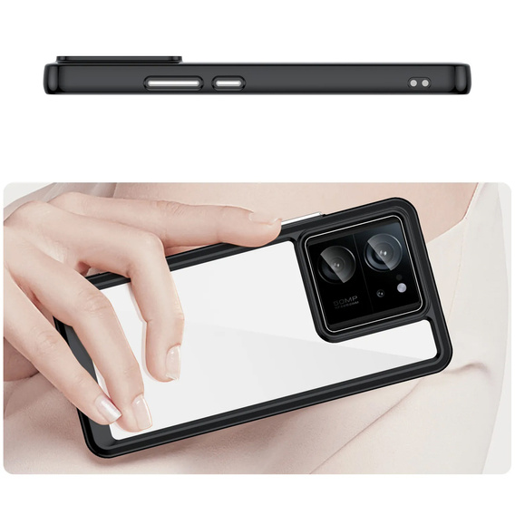 Etui do Xiaomi 13T / 13T Pro, Fusion Hybrid, przezroczyste / czarne