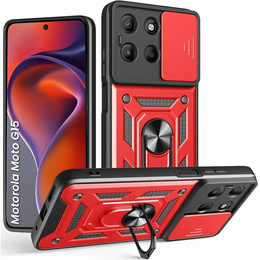 Etui pancerne do Motorola Moto G15 / Motorola Moto G15 Power, CamShield Slide, czerwone