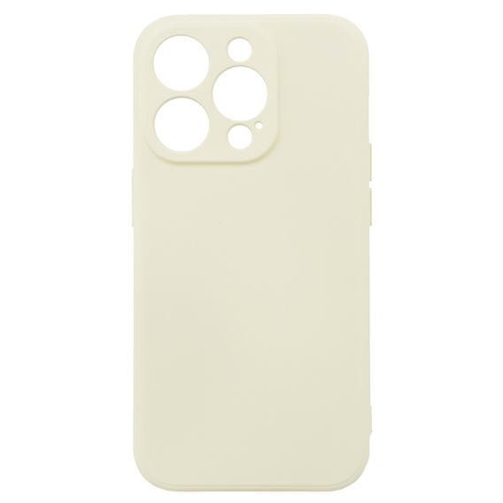 Etui do iPhone 15 Pro, Silicone Lite, kremowe