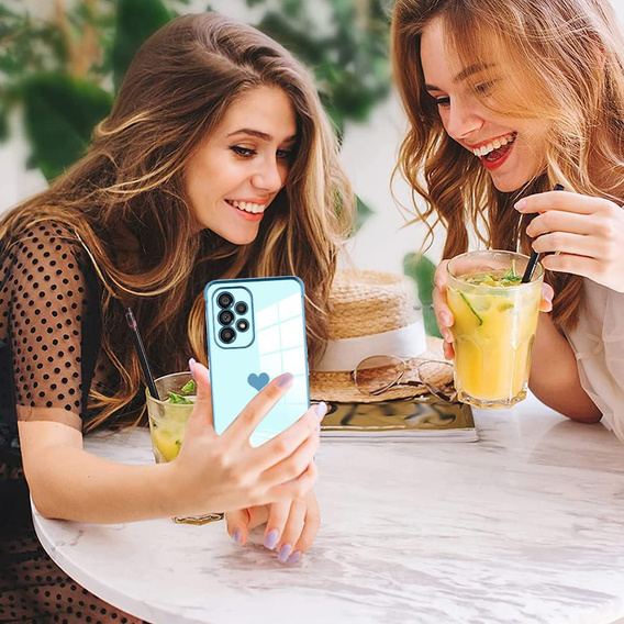 Etui do Samsung Galaxy A33 5G, Electro heart, niebieskie