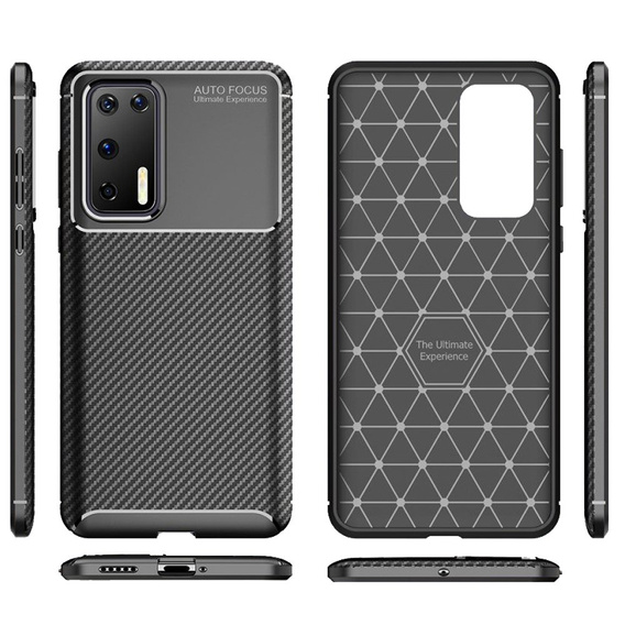 Etui do Huawei P40, Carbon Gel, czarne