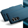 Etui z klapką CASEME do Samsung Galaxy Z Fold7 5G Litchi Wallet – niebieskie