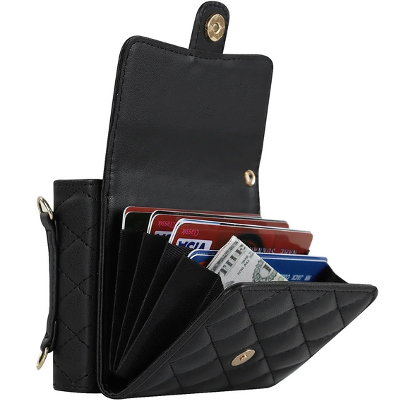 Etui skórzane Card Slots do Samsung Galaxy Z Flip7, czarne