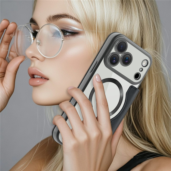 Etui z klapką do iPhone 17 Pro Max, RFID Wallet MagSafe z ochroną aparatu, czarne