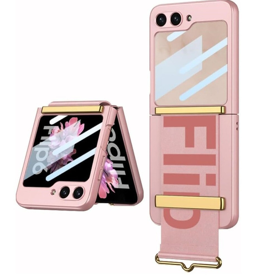 Etui do Samsung Galaxy Z Flip7 FE / Z Flip6, Strap Cover, różowe