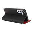 Etui z klapką do Samsung Galaxy S24 FE, Litchi Skin Grain, czarne