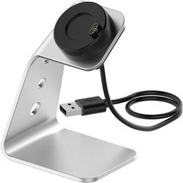 Aluminiowa Stacja Dokująca z kablem USB do zegarków Garmin, Srebrna