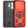 Etui pancerne do Xiaomi Redmi Note 14 4G, CamShield Slide, czerwone