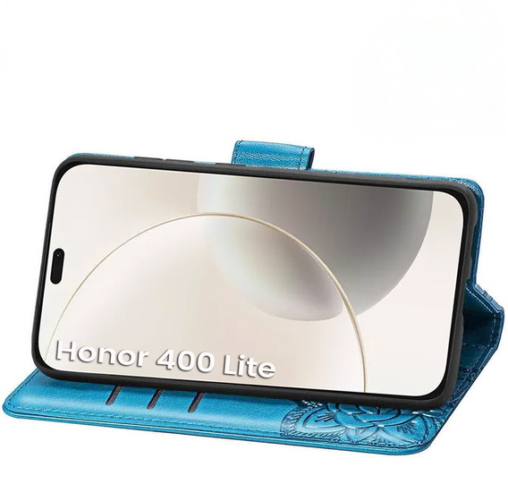 Etui z klapką do Honor 400 Lite, Butterfly, niebieskie