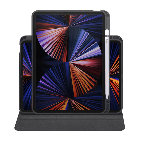 Etui do iPad Pro 11" 2022/2021/2020 (4/3/2 gen.), z miejscem na rysik, Obrotowe 360°, Czarne