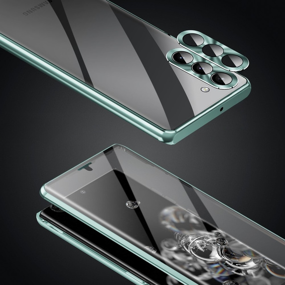Etui do Samsung Galaxy S23 Plus, Magnetic Dual Glass, zielone