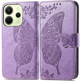 Etui z klapką do Xiaomi Redmi Note 14 4G, Butterfly, fioletowe
