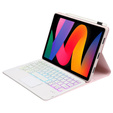 Etui z podświetlaną klawiaturą bluetooth do Xiaomi Redmi Pad SE 11", Różowe