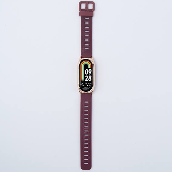 Pasek Silikonowy do Xiaomi Smart Band 10 / 9 / 8, Bordowy