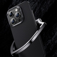 Etui BENKS Kevlar do iPhone 15 Pro, Carbon Fiber, do MagSafe, czarne