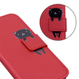 Etui Wallet do Xiaomi Redmi Note 11 / 11S, Cat, Red