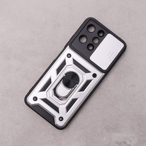 Etui pancerne do Xiaomi Redmi 12, CamShield Slide, srebrne