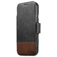 Etui z klapką 2w1 SUTENI do iPhone 17 Pro, do MagSafe, czarne
