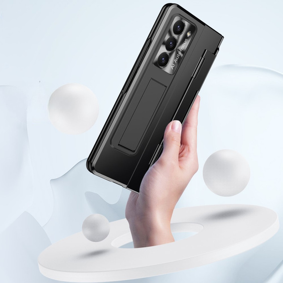 Etui ochronne PC z podstawką i ochroną zawiasu do Samsung Galaxy Z Fold6 5G – czarne