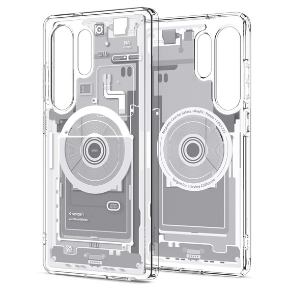 Etui Spigen do Samsung Galaxy S25 Ultra, MagSafe Ultra Hybrid, Zero One białe + Szkło Hartowane 9H