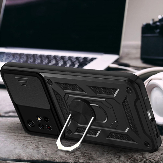 Etui pancerne do Xiaomi Poco M4 Pro 5G / Redmi Note 11S 5G, CamShield Slide, czarne