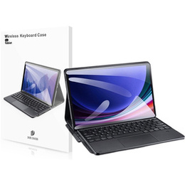 Etui z klawiaturą do Samsung Galaxy Tab S10 Lite / S10 FE / S9 FE / S9, Dux Ducis Pen Slot TouchPad Leather, czarne