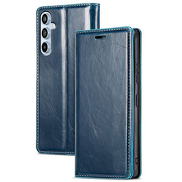 Etui z klapką do Samsung Galaxy A54, ERBORD Waxy Wallet, niebieskie