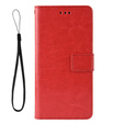 Etui z klapką do Xiaomi Poco F6 Pro, Crazy Horse Wallet, czerwone