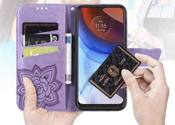 Etui z klapką do Oppo Reno 13, Butterfly, fioletowe