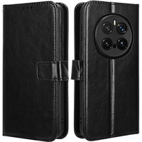 Etui z klapką do Honor Magic 7 Pro, Crazy Horse Wallet, czarne