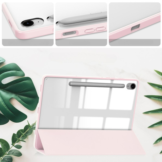 Etui do Samsung Galaxy Tab S10 FE+ Plus, Smartcase Hybrid, z miejscem na rysik, różowe