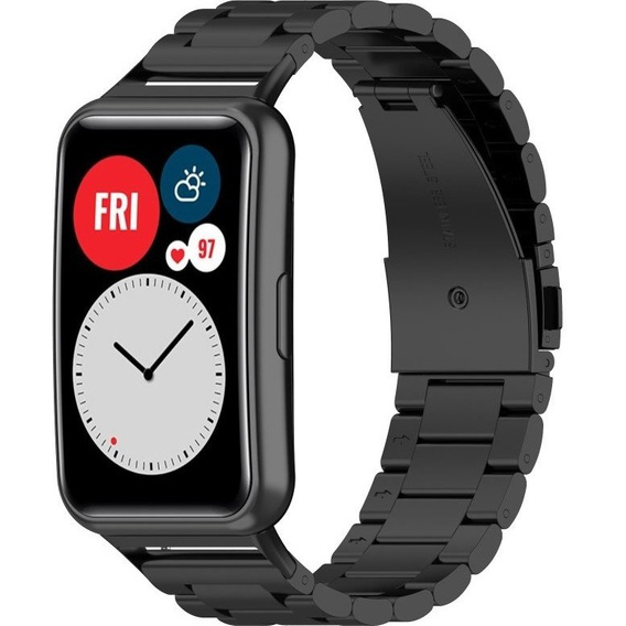 Bransoleta pasek Stainless do Huawei Watch Fit - Czarny