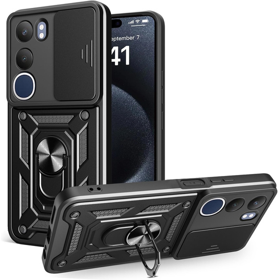 Etui pancerne do Vivo Y19s, CamShield Slide, czarne