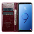 Etui z klapką CASEME do Samsung Galaxy S9+ Plus, Waxy Textured, czerwone