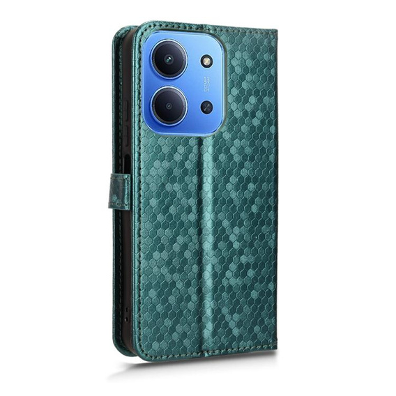 Etui z klapką do Xiaomi Redmi 15C 4G/LTE, Wallet Rhombus, zielone